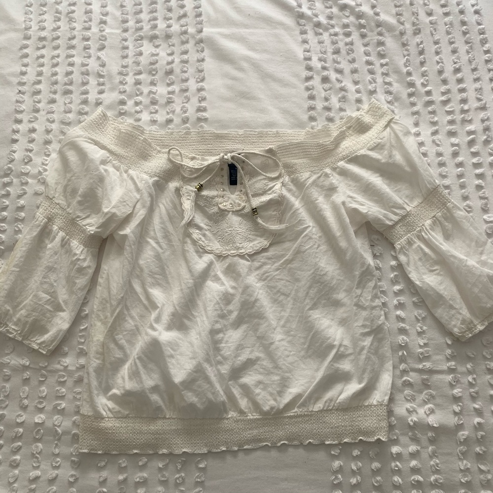 White off the shoulder boho top